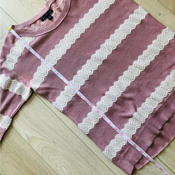 American Eagle Outfitters Dusty Pink Lace Detail Sweater - Picture 8 of 11